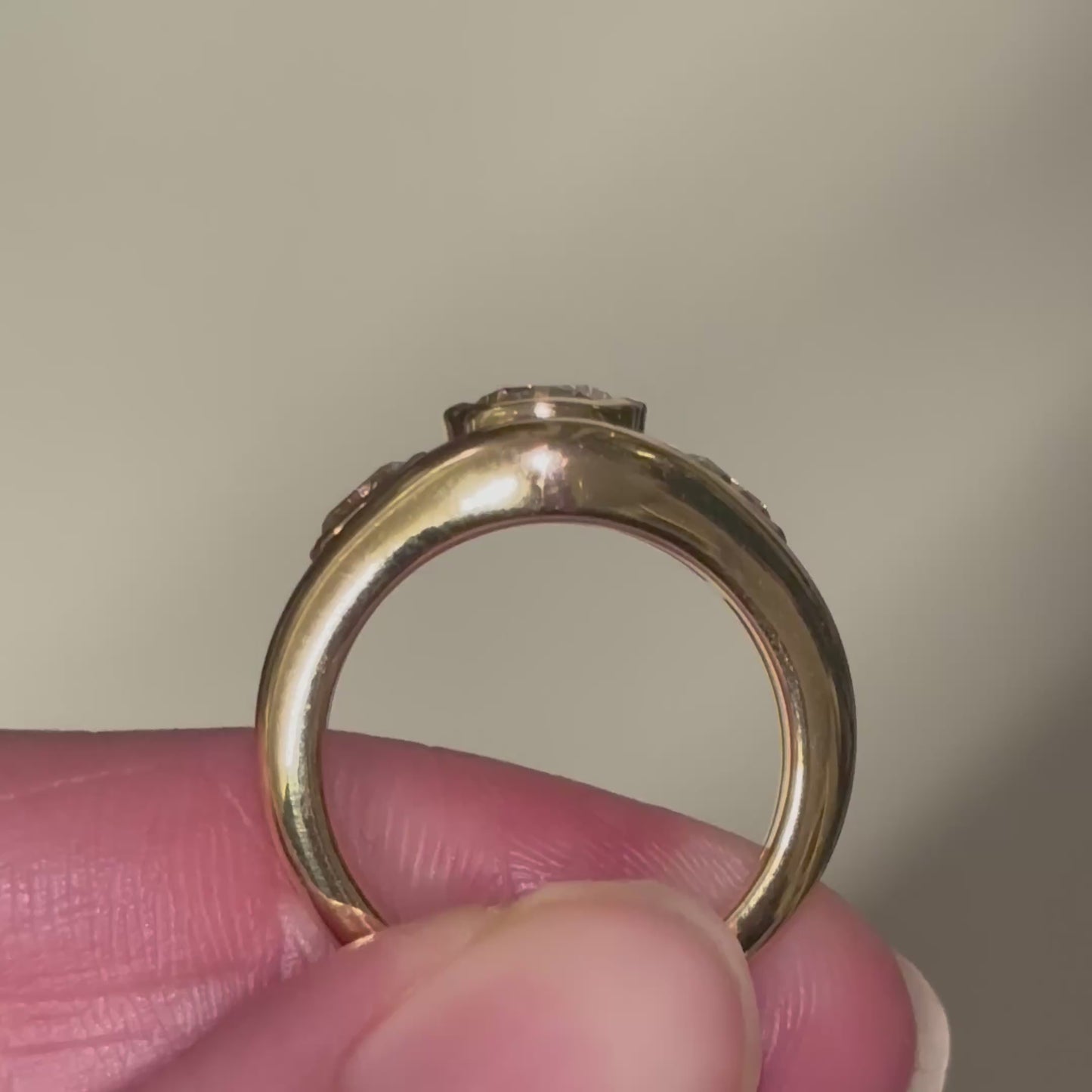 Cushion Diamond 3 Stone Ring